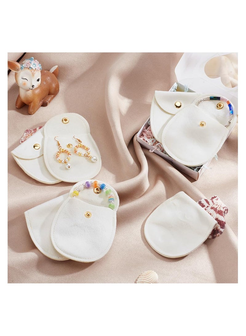 SYOSI 24 Pcs Velvet Jewelry Pouches with Snap Button Cornsilk Color Storage Bags Luxury Gift Bag for Candy and Necklace Bracelet Packing 3.27x3.03In - Image 2