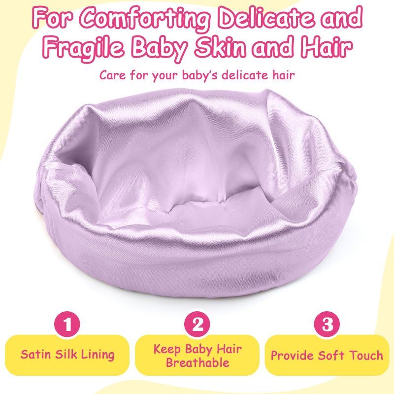 Cotwinter 6 Pcs Satin Lined Baby Newborn Hats Silk Satin Lined Beanie Toddler Hat for Hospital Infant Girls Boys(Bright Color,0-6 Months) - Image 2