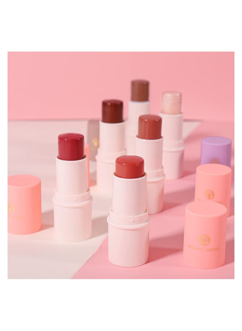 Cream Contour Sticks Collection, 6 Colors Face Blush, Bronzer and Highlighter Makeup Set, Putty Blush Palette, Blendable, Lightweight, Gift for Women or Girls - Image 3