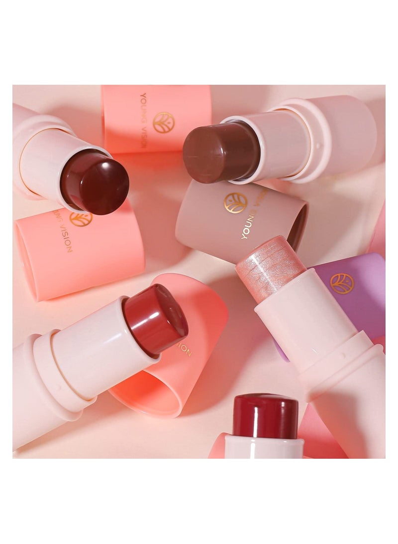Cream Contour Sticks Collection, 6 Colors Face Blush, Bronzer and Highlighter Makeup Set, Putty Blush Palette, Blendable, Lightweight, Gift for Women or Girls - Image 2