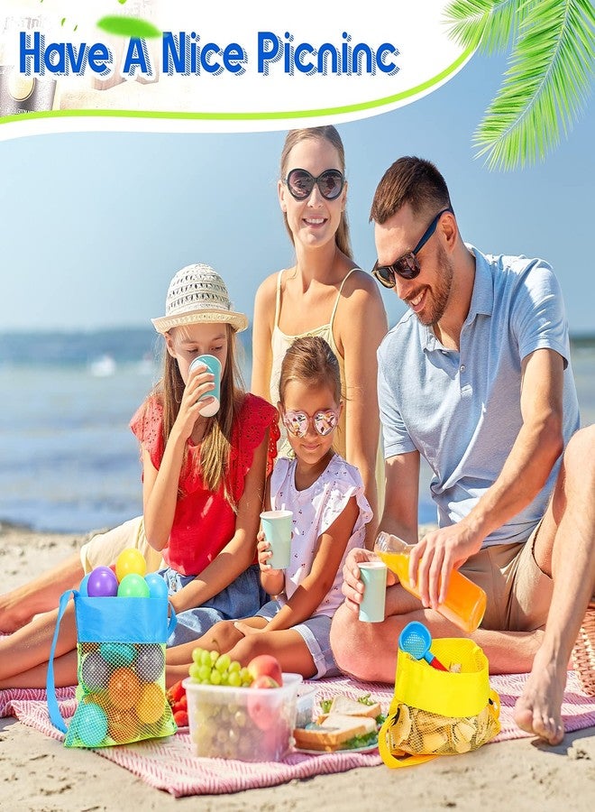 Saintrygo 30 Pcs Mesh Beach Bags for Kids Sand Toy Seashell Bag Bulk Colorful Seashell Collecting Bags with Adjustable Strap(Solid Style) - Image 3