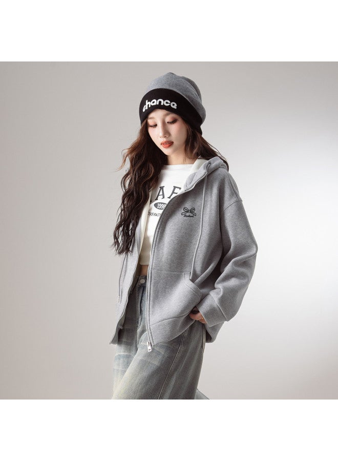 Flying in the snow Winter Fashion, Fearless Of Cold] Fleece Hoodie Women's Coat Autumn Winter Soft And Comfortable Casual Versatile Cardigan - Image 3