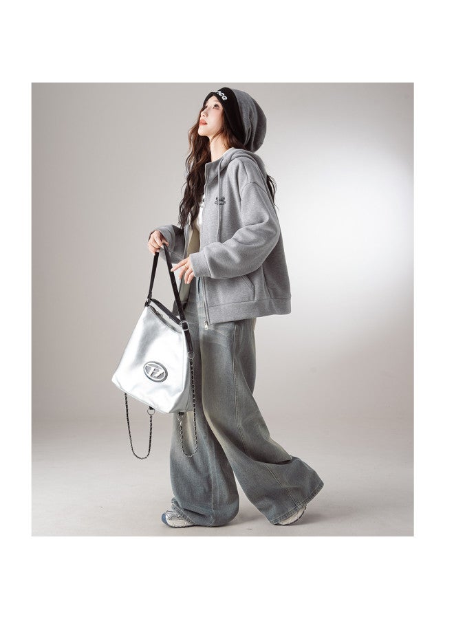 Flying in the snow Winter Fashion, Fearless Of Cold] Fleece Hoodie Women's Coat Autumn Winter Soft And Comfortable Casual Versatile Cardigan - Image 4