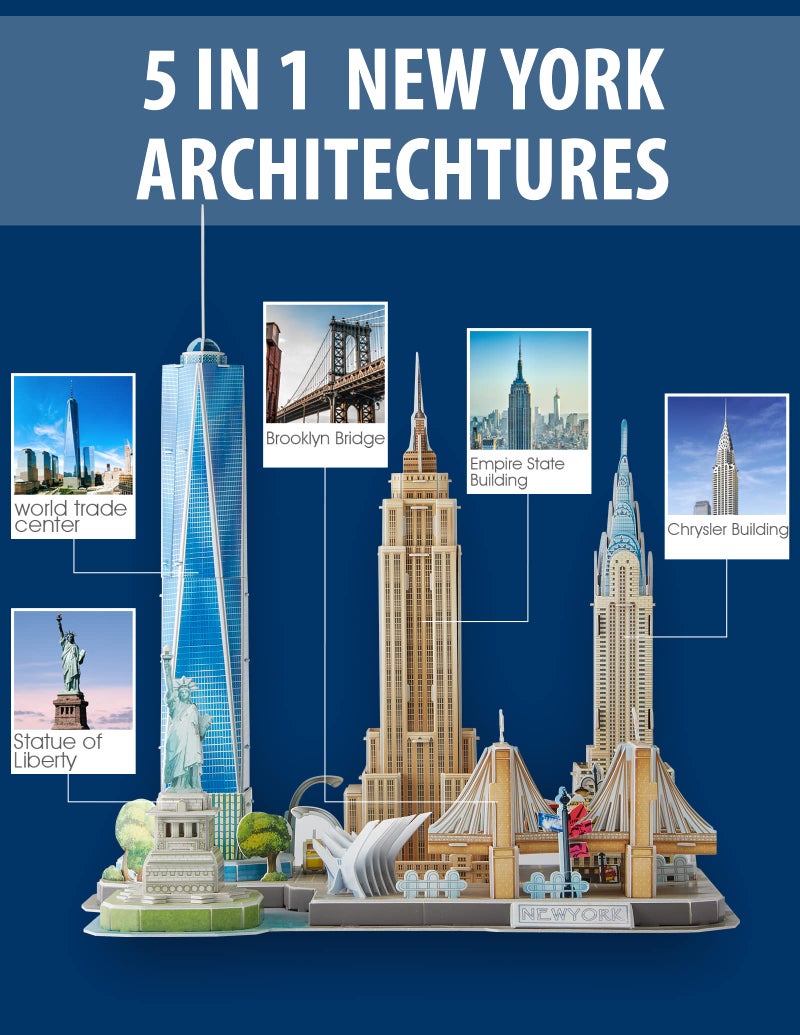 CubicFun 3D Puzzle - Puzzles for Kids Ages 8-10 New York City STEM Projects Arts and Crafts for Kids Ages 8-12 - Toys for Girls 8-10 - 8 Year Old Girl Birthday Gift for Kids 8-12 - Image 3