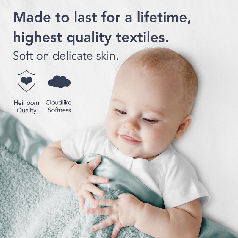 Little Giraffe Chenille Baby Blanket - 29x35” Soft Chenille with Satin Trim, Sage | Ultra-Soft, Gentle & Safe, Lightweight & Breathable for Newborns & Toddlers - Image 2