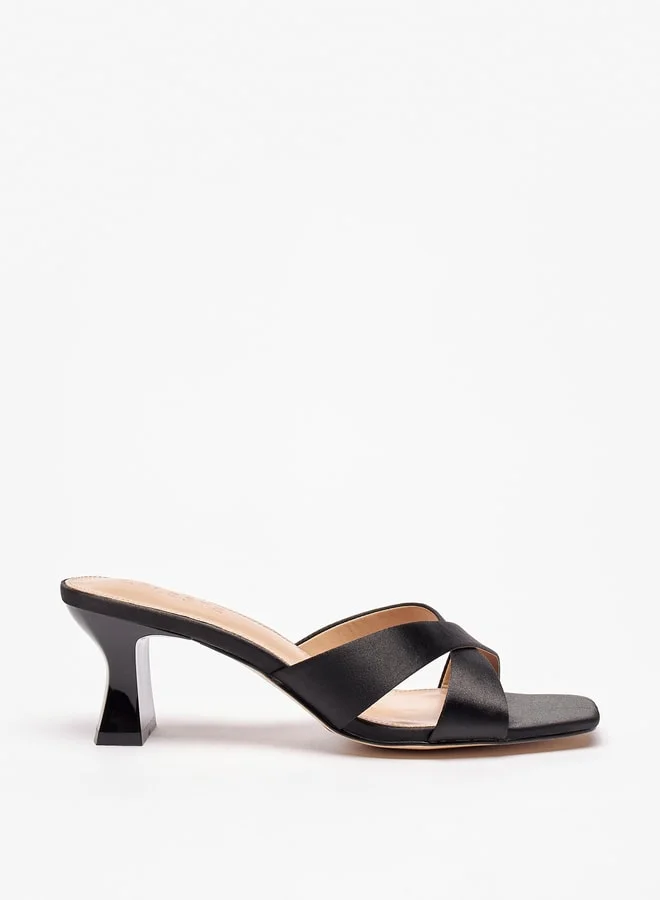 Celeste Women Solid Open Toe Slip-On Sandals With Block Heel
