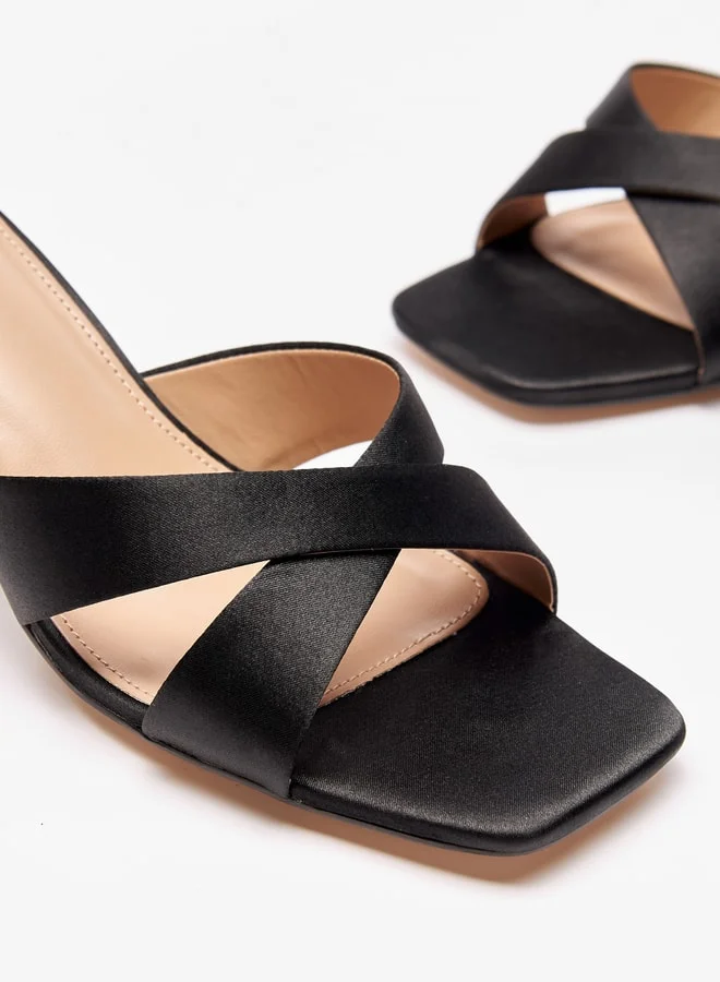 Celeste Women Solid Open Toe Slip-On Sandals With Block Heel