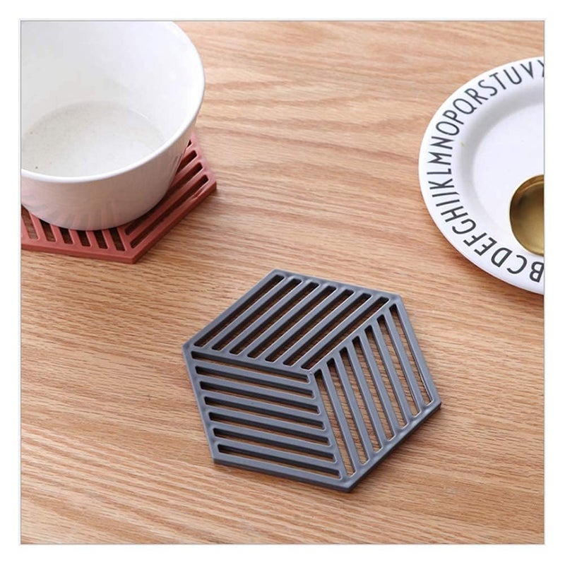 RoarCraft Silicone Trivets Mat, Dishwasher Safe, Non-Slip & Heat Resistant Hot Pot Pan Pads Holder for Table & Countertop - Teapot Kitchen Trivets Mat (Line, Set of 3, Multi Color) - Image 2