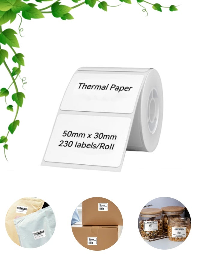 Marklife Thermal Label Paper for Label Maker, Sticker Printer, Waterproof, Oil-Proof, Anti-scratch and Anti-Corrosion for Home Office Barcode Printing, 220 Labels/Roll Labeling Tape (50×30mm White)  - Image 1