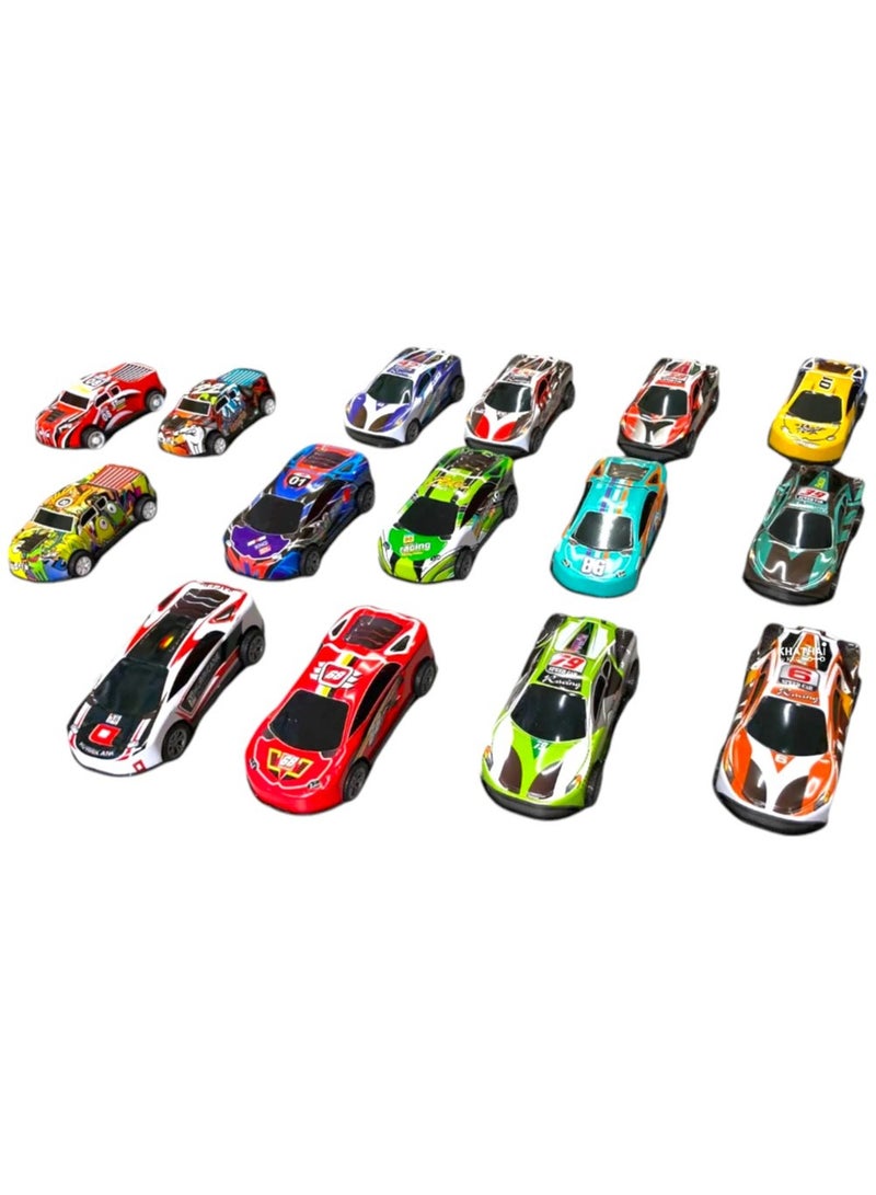 Toy Box 12-Piece Metal Pull Back Cars Jumping Flip Stunt Toy Model Cars  - Image 2