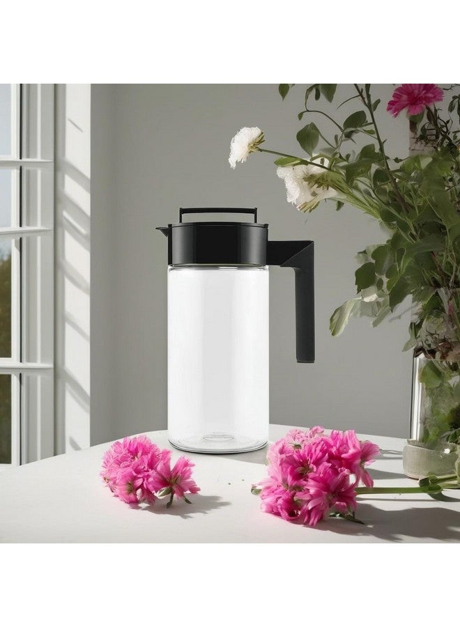 Takeya Airtight Pitcher - Everyday-Use Airtight Pitcher for Iced Tea & More - Clear Pitcher with Lid - Lightweight Kitchen Essential - Spill-Proof & Durable Kitchenware - 1 Quart, Black - Image 2