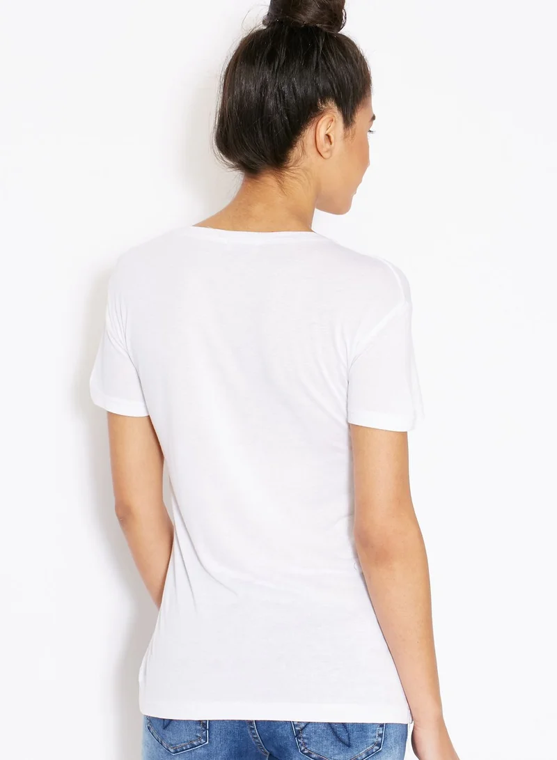 Ginger Cat Printed Pocket T-Shirt