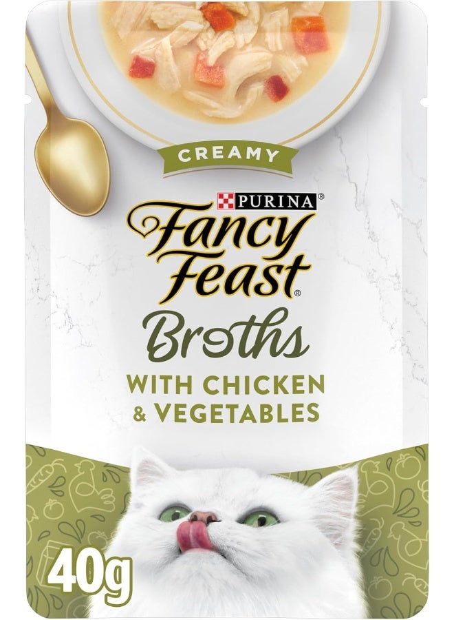 Fancy Feast Purina Fancy Feast Broths Chicken and Vegetables in a Decadent Silky Broth, 40 gm (Pack of 16) - Image 4