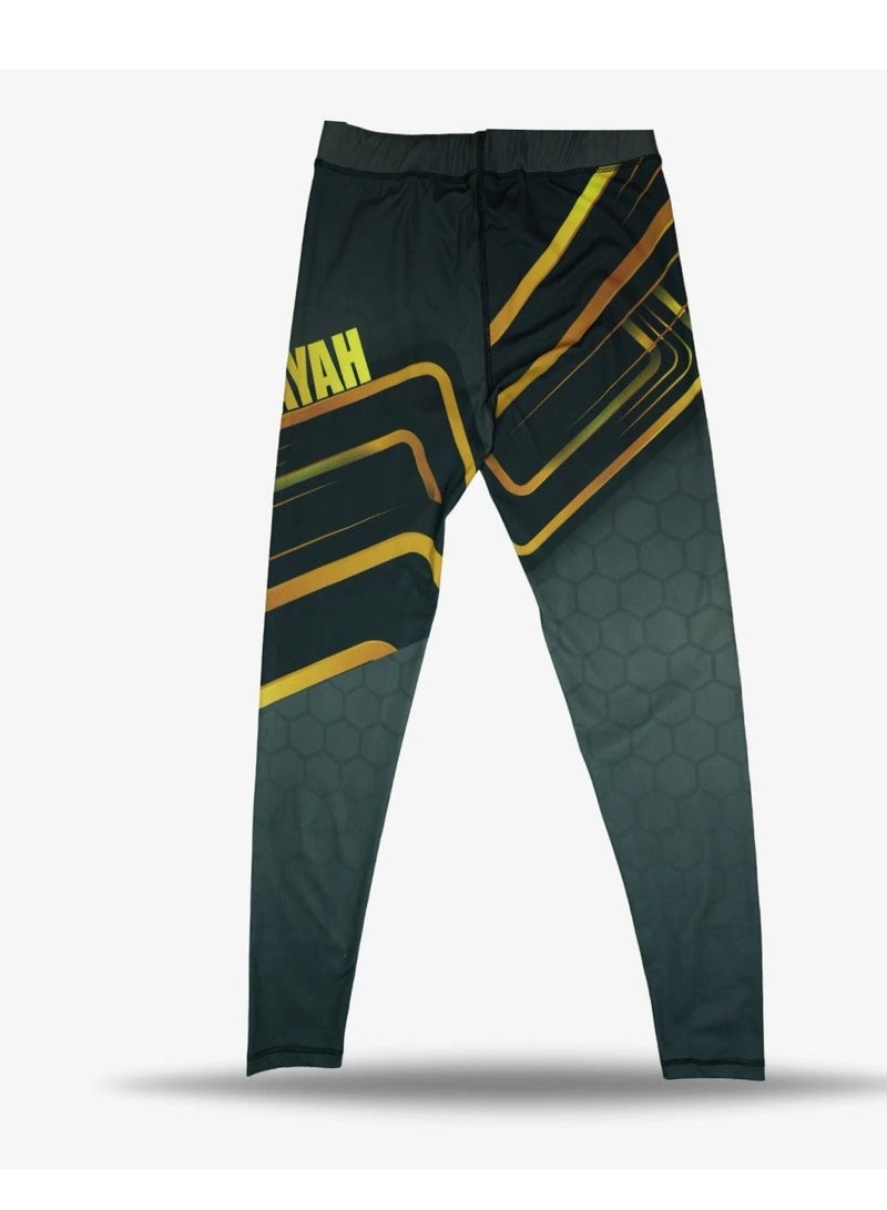 TOCAYAH Tocayah Octagon Spats Jiu Jitsu Spats Tights | Mens Compression Base Layer Leggings Workout Martial Arts Pants - Image 1