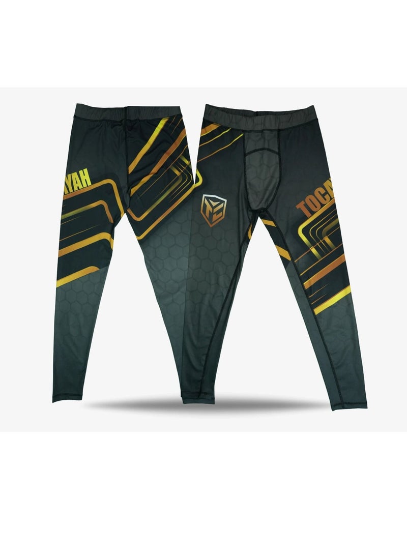 TOCAYAH Tocayah Octagon Spats Jiu Jitsu Spats Tights | Mens Compression Base Layer Leggings Workout Martial Arts Pants - Image 2