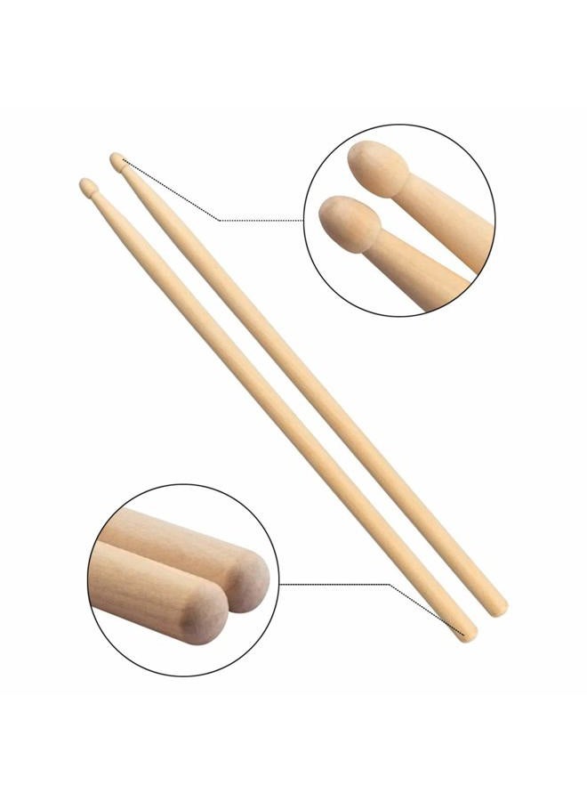 GOGHOST Drum Sticks Bag Set - 5A Maple Wood Drum Sticks 1 Pair Drum Wire Brushes Retractable Drum Stick Brush and 1 Pair Rods Drum Sticks for Jazz Acoustic Folk Music Lover Gift - Image 4