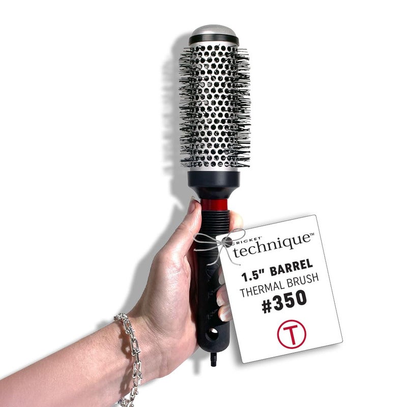 Cricket Technique Thermal Hair Brush #350 1.5â€ for Curling, and Styling â€“ Heat-Retaining Barrel with Anti-Static Tourmaline Bristles, Round Thermal Brush, Ideal for All Hair Types - Image 1