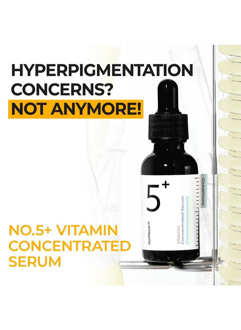 numbuzin - Numbuzin No.5+ Vitamin Concentrated Serum | Glutathione and Vitamin Serum, Dark Spot, Brightening,Korean Skincare,For All Skin Types 1.01fl.oz/30ml - Image 1