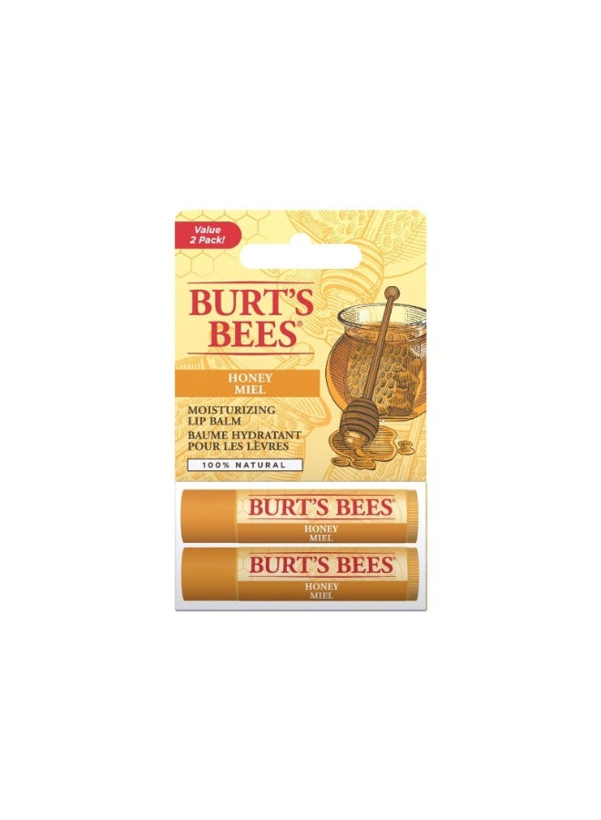 Burt's Bees Moisturizing Lip Balm Honey 4.25g x2 - Image 1