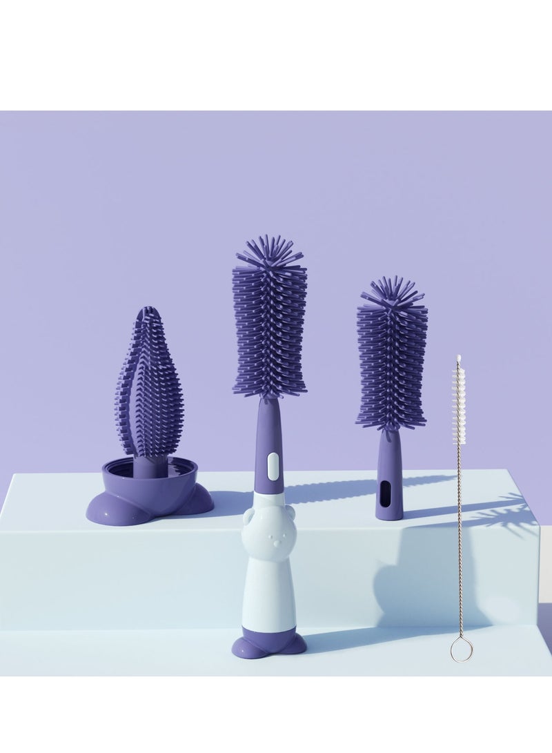 Y&D Multifunctional Four Piece Silicone Milk Bottle Cleaning Brush  - Image 1