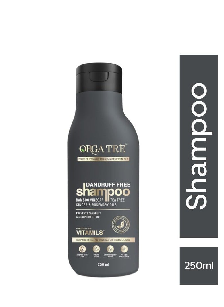 Healthstar Orgatre Dandruff Free Shampoo For Men and Women| With Tea Tree, Ginger, Rosemary Oil, And Vitamils - Soothes Scalp - For All Hair Types, No Dryness, 250 Grams  - Image 5