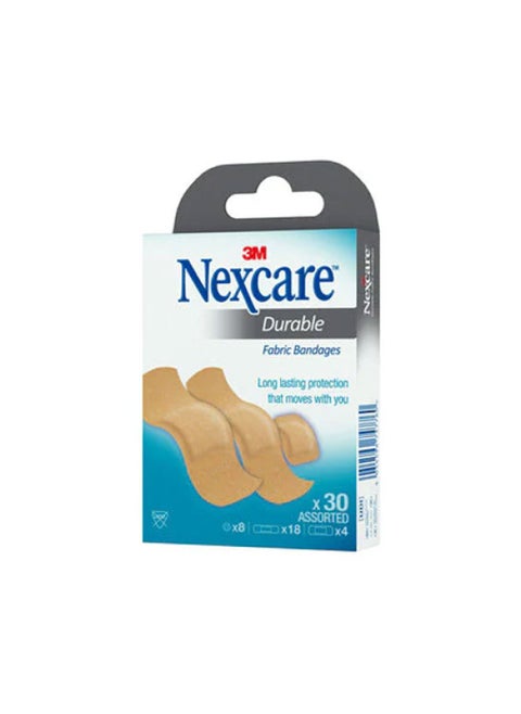 Durable Fabric Bandages – One Size – 30 Bandages Pack of 2