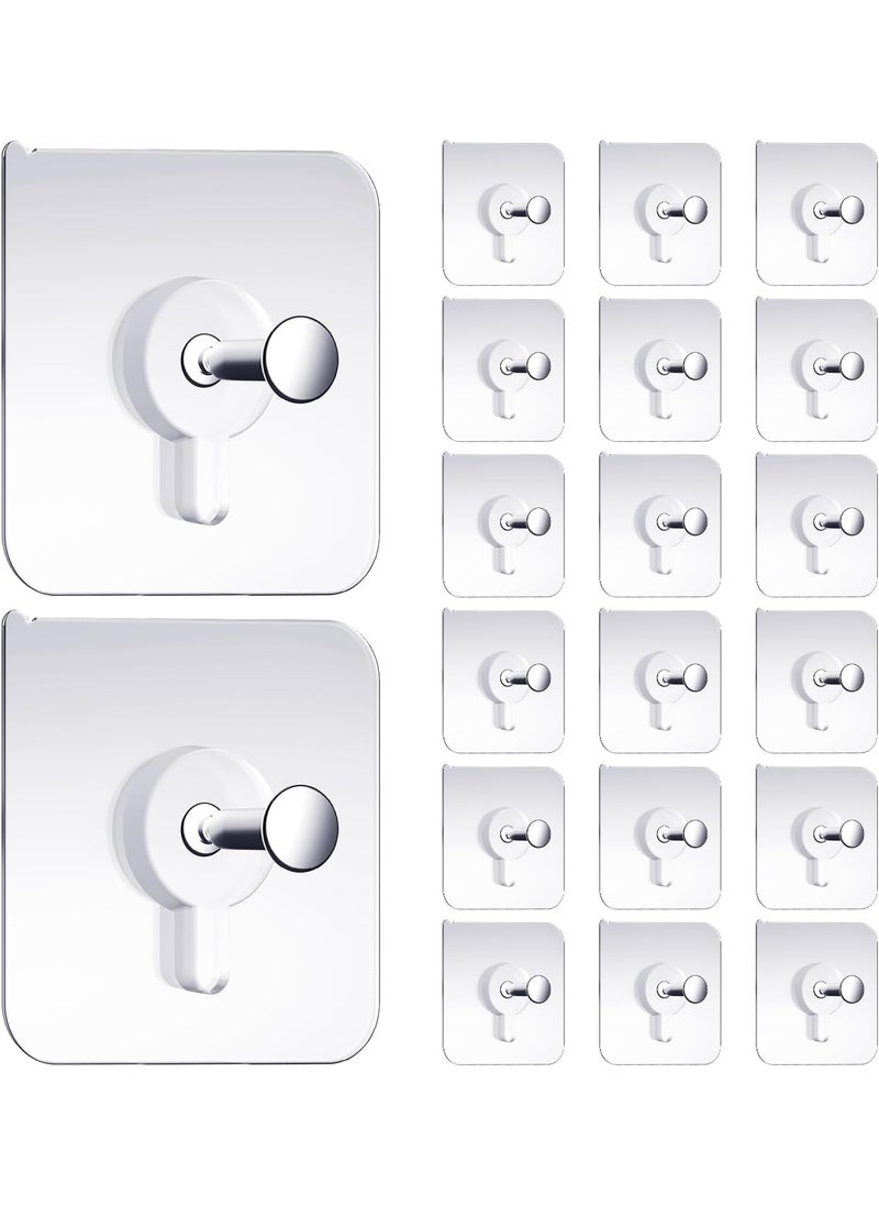 LOZOX LOZOX Metal Nail Free Wall Hook Screw Adhesive NonTrace No Drilling for Bathroom Shower Kitchen Installation Hanging Waterproof Transparent Screws Hook Transparent 10  - Image 1