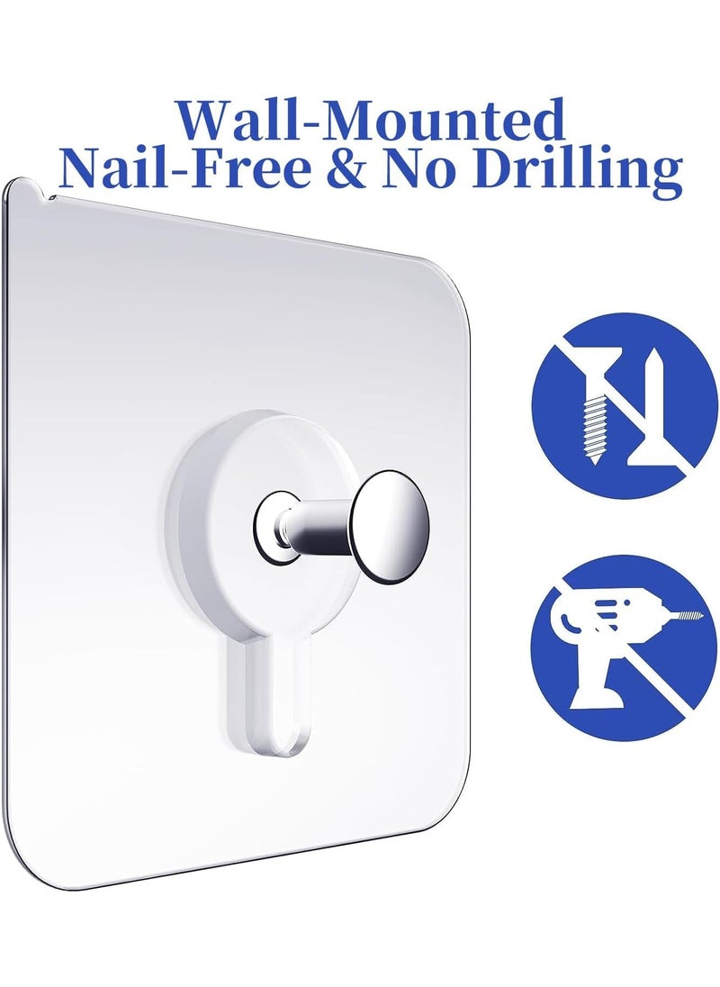 LOZOX LOZOX Metal Nail Free Wall Hook Screw Adhesive NonTrace No Drilling for Bathroom Shower Kitchen Installation Hanging Waterproof Transparent Screws Hook Transparent 10  - Image 2