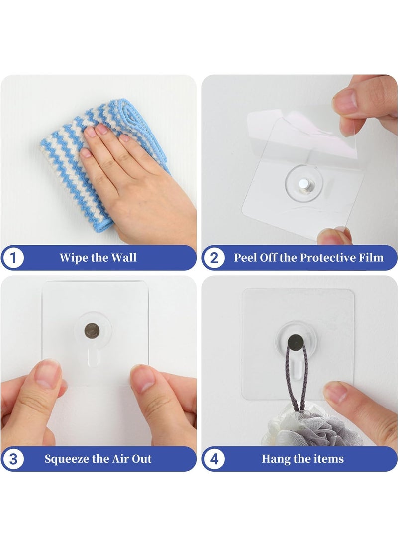 LOZOX LOZOX Metal Nail Free Wall Hook Screw Adhesive NonTrace No Drilling for Bathroom Shower Kitchen Installation Hanging Waterproof Transparent Screws Hook Transparent 10  - Image 5