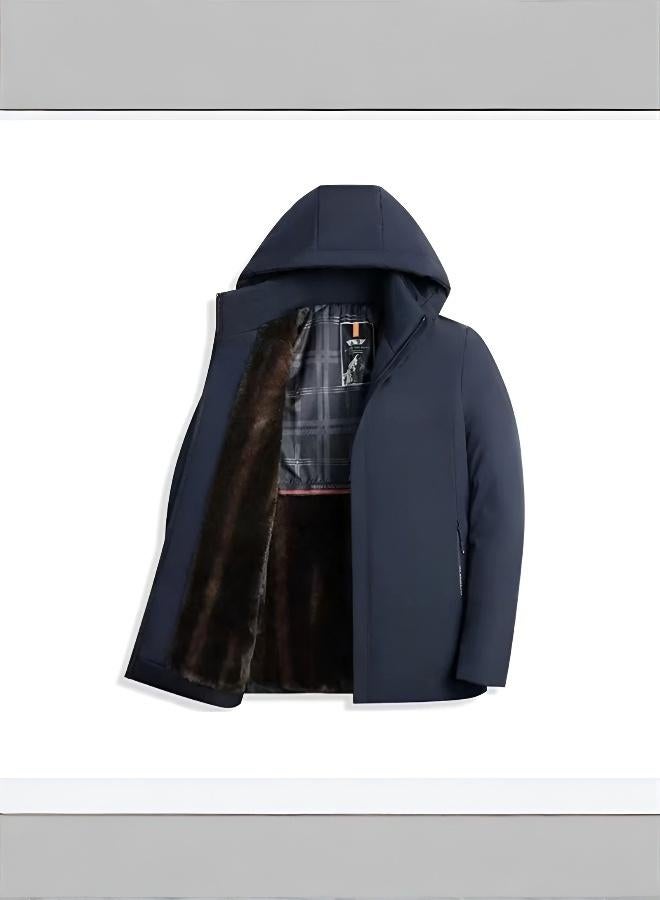 معطف رجالي قطني مريح للشتاء مع إضافة الصوف، للرجال في منتصف العمر وكبار السن - Image 1