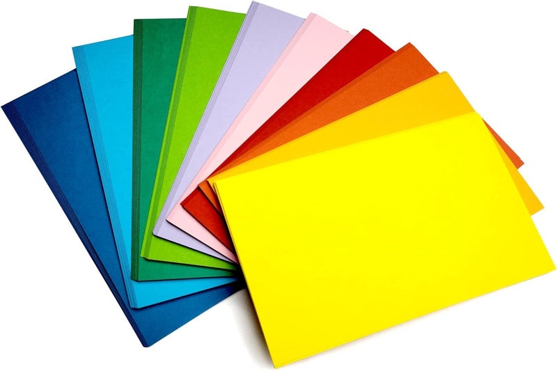 3x5 Multicolored Set of 100 Color Blank index cards 120gsm - Image 1