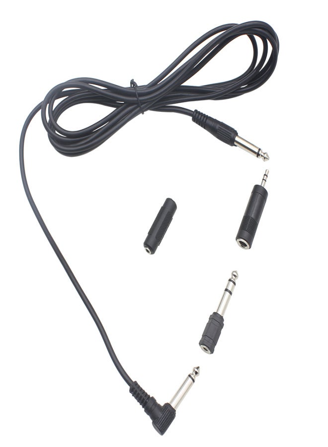 3M/ 10 Feet Instrument Guitar Audio Cable 1/4-Inch 6.35mm Straight to Right Angle Plug Black ABS Jacket with 3 Adapters - Image 5