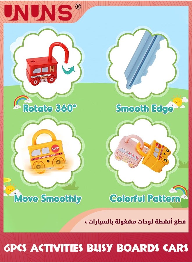 UNUNS Montessori Educational Learning Games,6Pcs Toddler Lock And Key Toys,Toddlers Activities Busy Boards Cars,Matching Sorting Toys,Preschool Sensory Gifts For Baby Boys Girls 3 6 18+Months  - Image 4