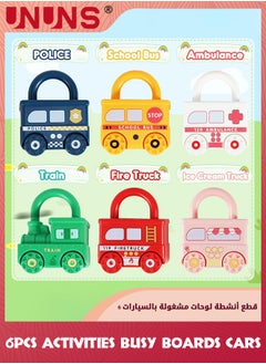UNUNS Montessori Educational Learning Games,6Pcs Toddler Lock And Key Toys,Toddlers Activities Busy Boards Cars,Matching Sorting Toys,Preschool Sensory Gifts For Baby Boys Girls 3 6 18+Months  - Image 3