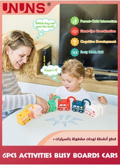 UNUNS Montessori Educational Learning Games,6Pcs Toddler Lock And Key Toys,Toddlers Activities Busy Boards Cars,Matching Sorting Toys,Preschool Sensory Gifts For Baby Boys Girls 3 6 18+Months  - Image 2
