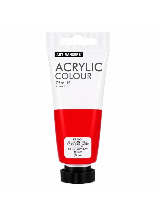 ART RANGERS Acrylic Colour – Brilliant Red 75ml | High-Quality Acrylic Paint for Art & Craft - FEA904 - Image 1