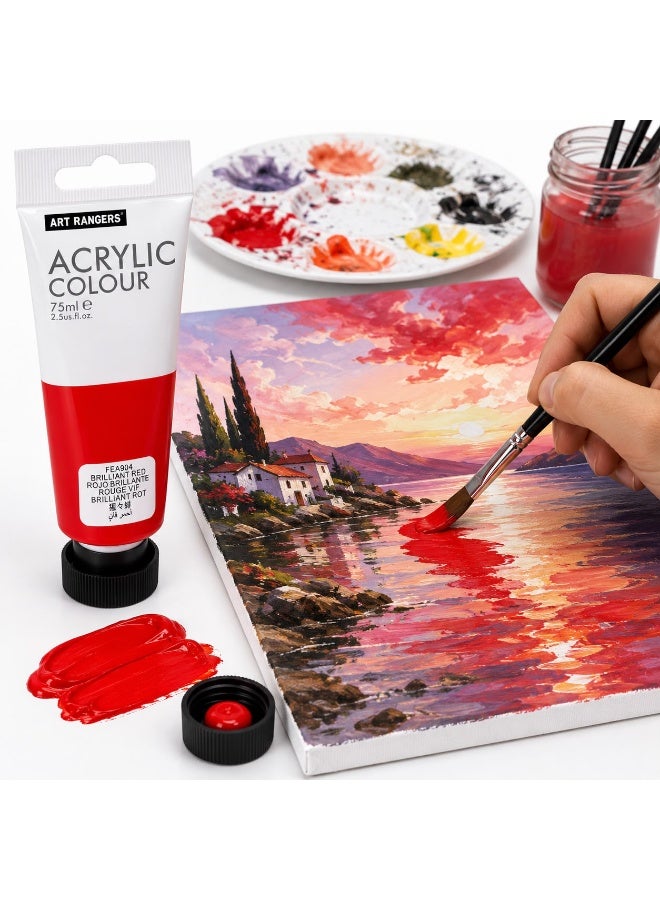 ART RANGERS Acrylic Colour – Brilliant Red 75ml | High-Quality Acrylic Paint for Art & Craft - FEA904 - Image 2