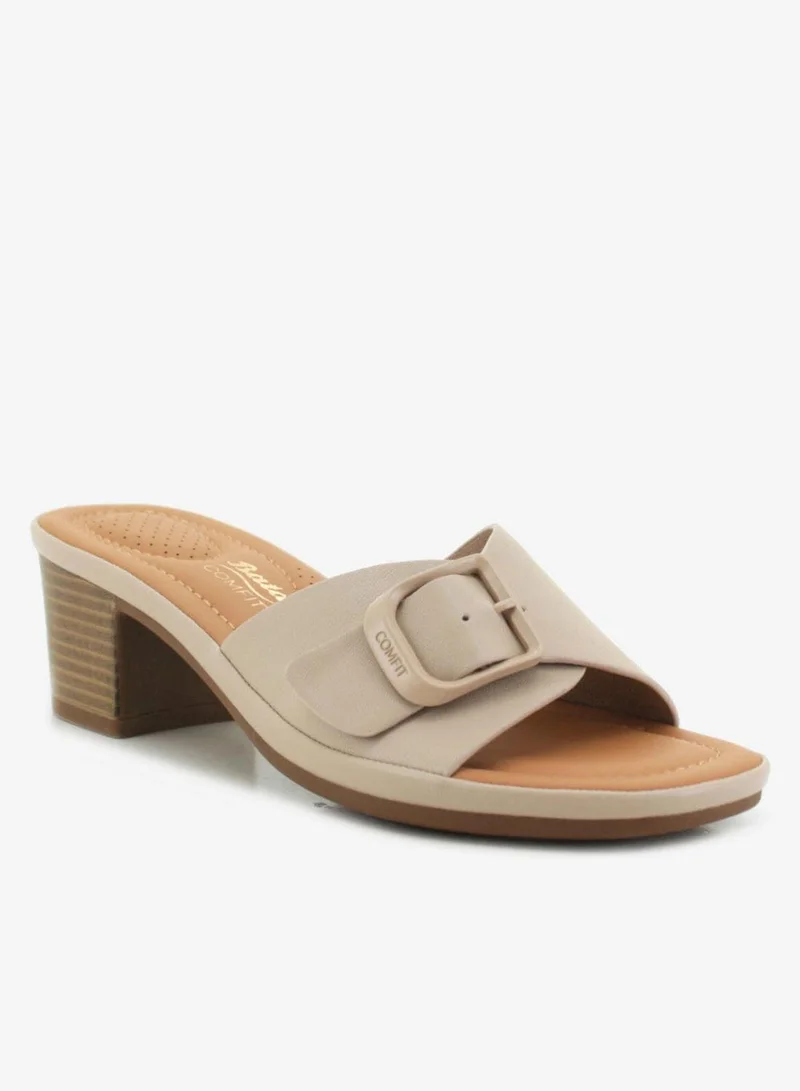 Bata Comfit Block Heel Sandals with Buckle Detail