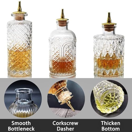 SuproBarware Bitters Bottle for Cocktails - Glass Dasher Bottles with Dash Tops, Great for Bartender,Home Bar - Image 3