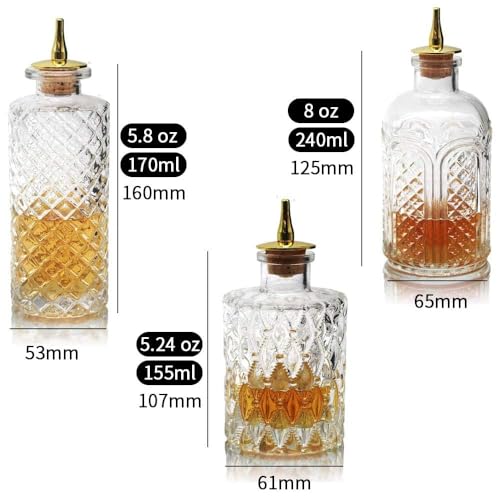 SuproBarware Bitters Bottle for Cocktails - Glass Dasher Bottles with Dash Tops, Great for Bartender,Home Bar - Image 2