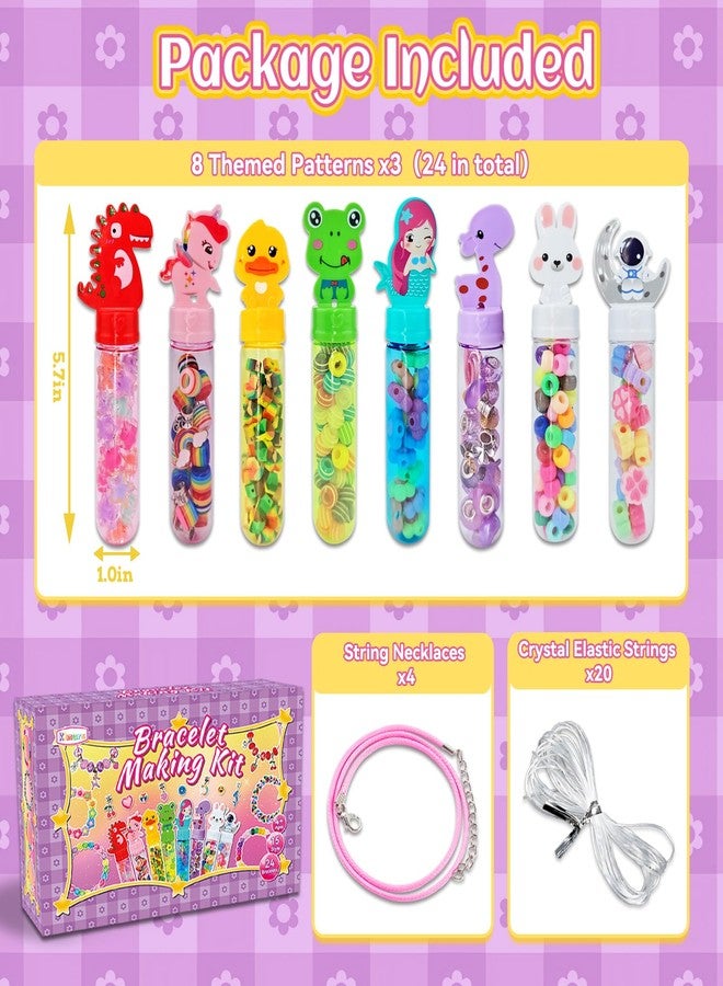 klmars Bracelet Making Party Favors for Kids,24 Bracelet Wands Crafts for Girls Ages 4-8 Years Old,Birthday Goodie Bags Christmas Gifts Classroom Prizes for Kids - Image 4