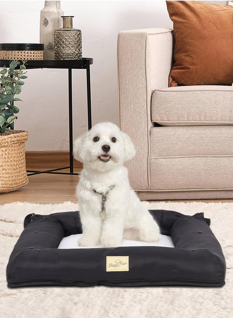 ويسفور مقعد سيارة معزز آمن للحيوانات الأليفة للقطط والكلاب الصغيرة، حامل سفر لمقعد سيارة معزز للحيوانات الأليفة مع حزام أمان قابل للتثبيت وغطاء مقاوم للماء وقابل للغسل - وسادة واقية لمقاعد السيارة الأمامية للجراء للقطط الصغيرة والمتوسطة والكلاب، باللون الأسود - Image 4