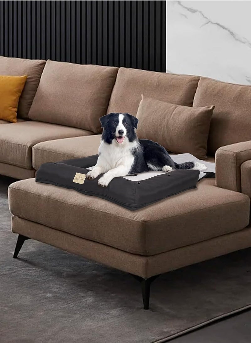 ويسفور مقعد سيارة معزز آمن للحيوانات الأليفة للقطط والكلاب الصغيرة، حامل سفر لمقعد سيارة معزز للحيوانات الأليفة مع حزام أمان قابل للتثبيت وغطاء مقاوم للماء وقابل للغسل - وسادة واقية لمقاعد السيارة الأمامية للجراء للقطط الصغيرة والمتوسطة والكلاب، باللون الأسود - Image 5