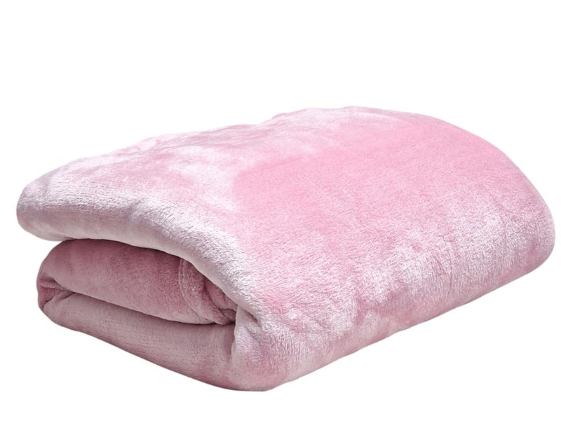 CHANDRAVATI Premium Plush Solid Summer Single Bed Dohar/Ac Blanket | 200 GSM Reversible Lightweight Cozy Soft for Single Bed, Sofa, Couch, Travel & Camping || (Pink, Single) - Image 1