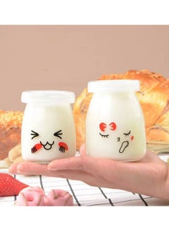 Generic Glass yogurt cup with a tightly sealed plastic lid (2 cups)  - Image 1