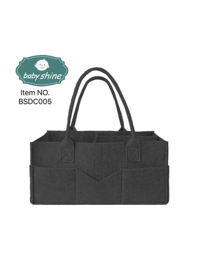 Baby Shine Felt Diaper Caddy with Comfortable Handles for Organizing Baby Essentials - Image 1