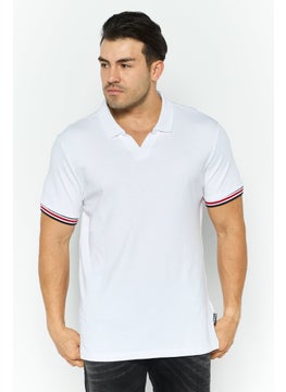 Threadbare Men Regular Fit Stripe Short  Sleeves Polo, White  - Image 1