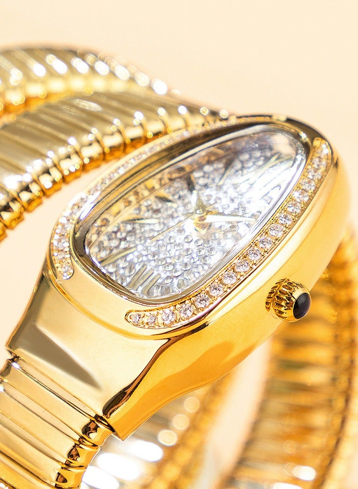 MISS FOX MISSFOX Watch For Women Luxury Gold Snake Waterproof Relogio Feminion Fashion Bling Diamond Ladies Wrist Watches Quartz WristWatch Waterproof AAA Clock Lady Hot Gift - Image 3