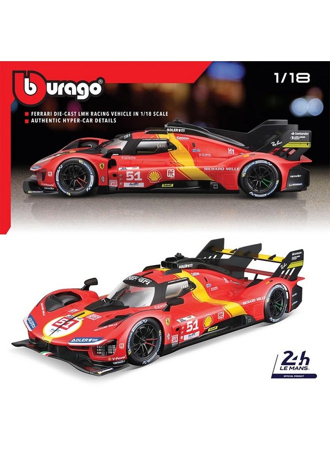 Bburago - Bburago 2023 Ferrari 499P 3.0L Turbo V6 - Winner Le Mans in 1:18 Scale #18-16301 - Image 1