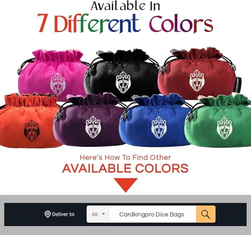 CardKingPro Immense Dice Bags with Pockets - Pink - Capacity 150+ Dice - Great Organizer for Dice Hoarders, Perfect for Dungeons and Dragons [Patented Design] - Image 4